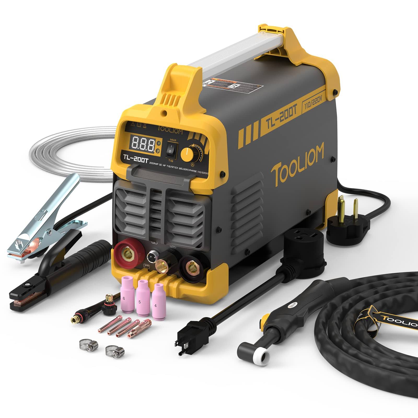 TOOLIOM 200A TIG Welder 110V/220V Dual Voltage TIG/Stick 2 in 1 IGBT Digital in