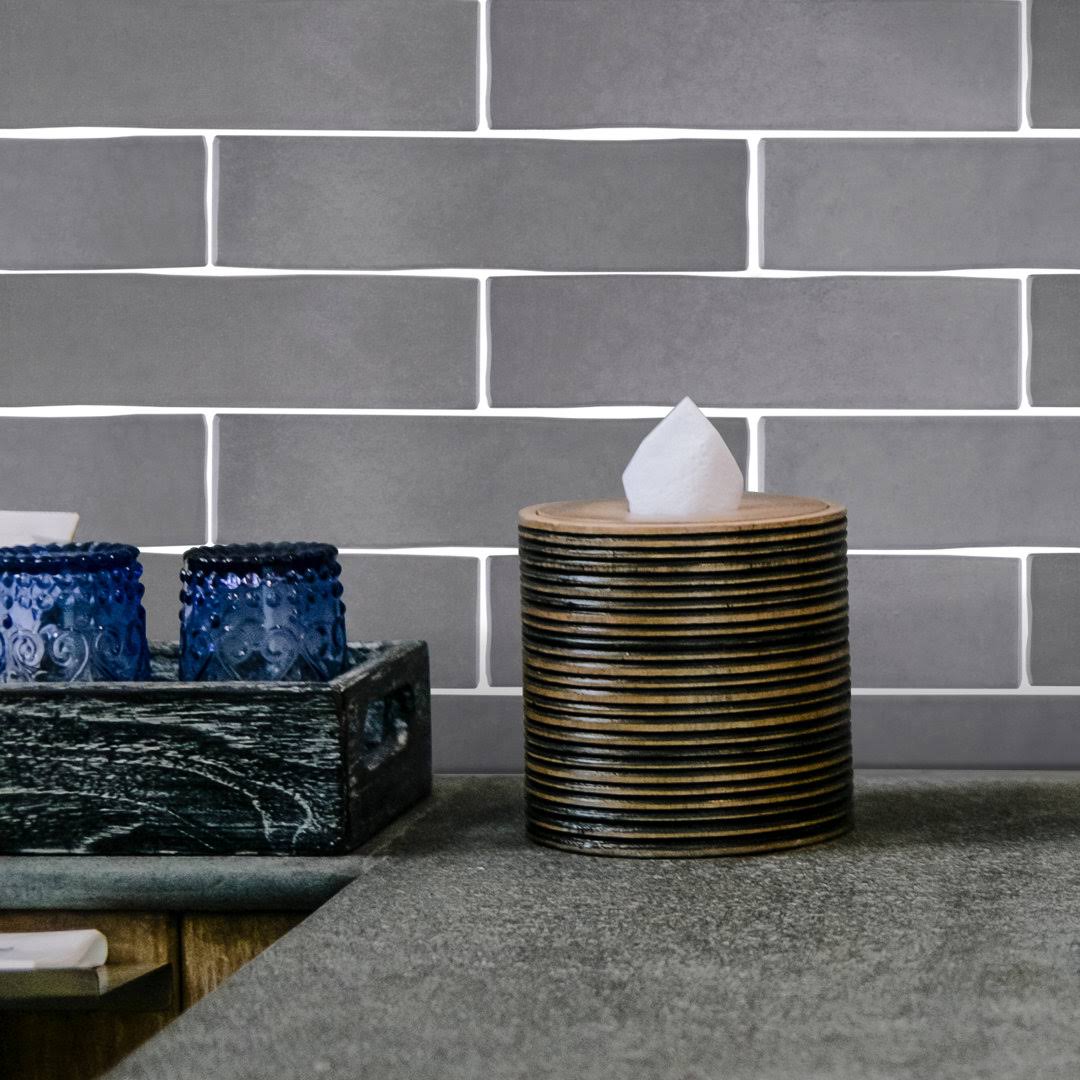 MOLOVO Kezma Gris Gray 2.95 in. x 11.81 in. Polished Ceramic Subway Wall Tile (6.03 Sq. ft./Case)