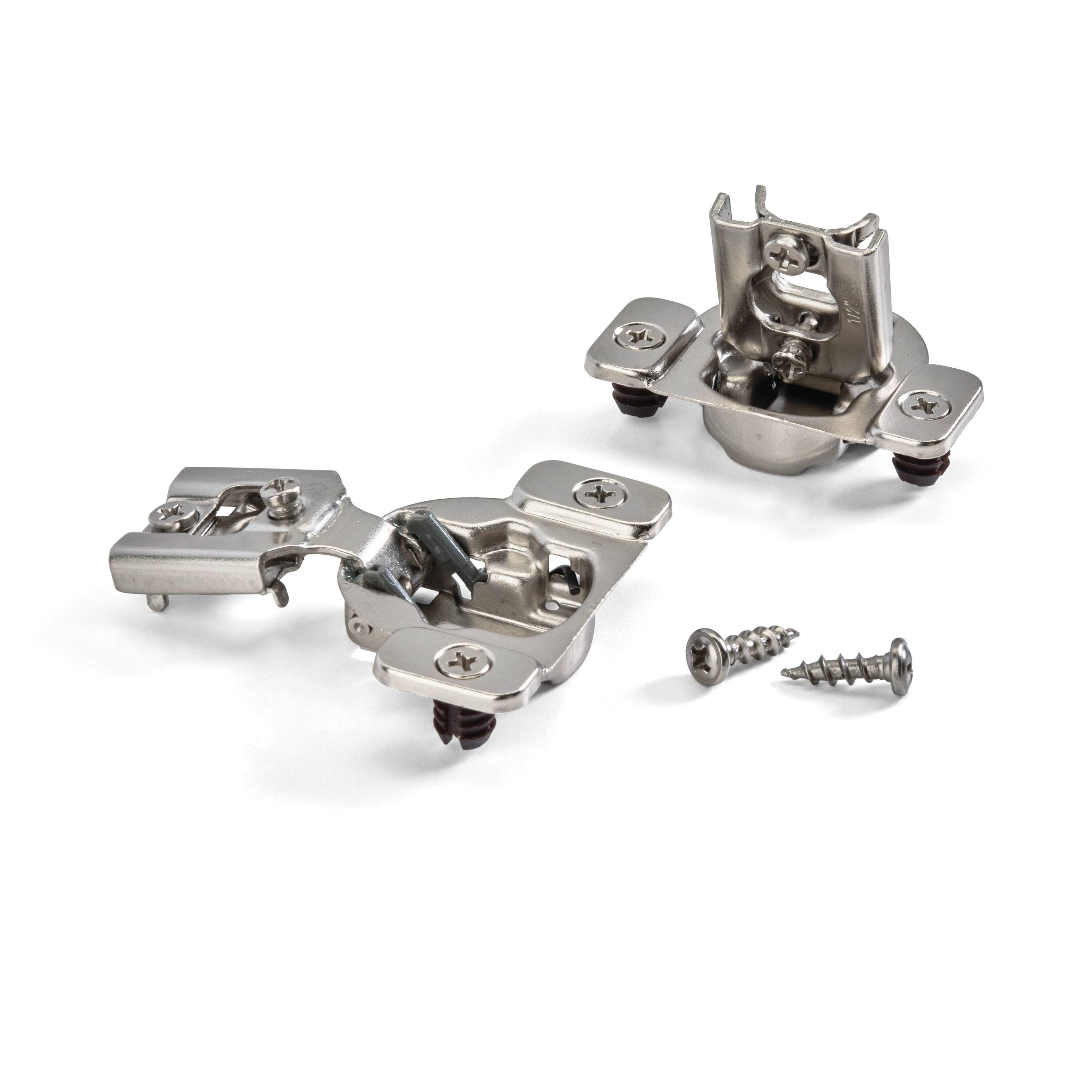 Concealed Cabinet Hinge, Nickel, 1/2 in. Overlay, 2-Pack by Amerock