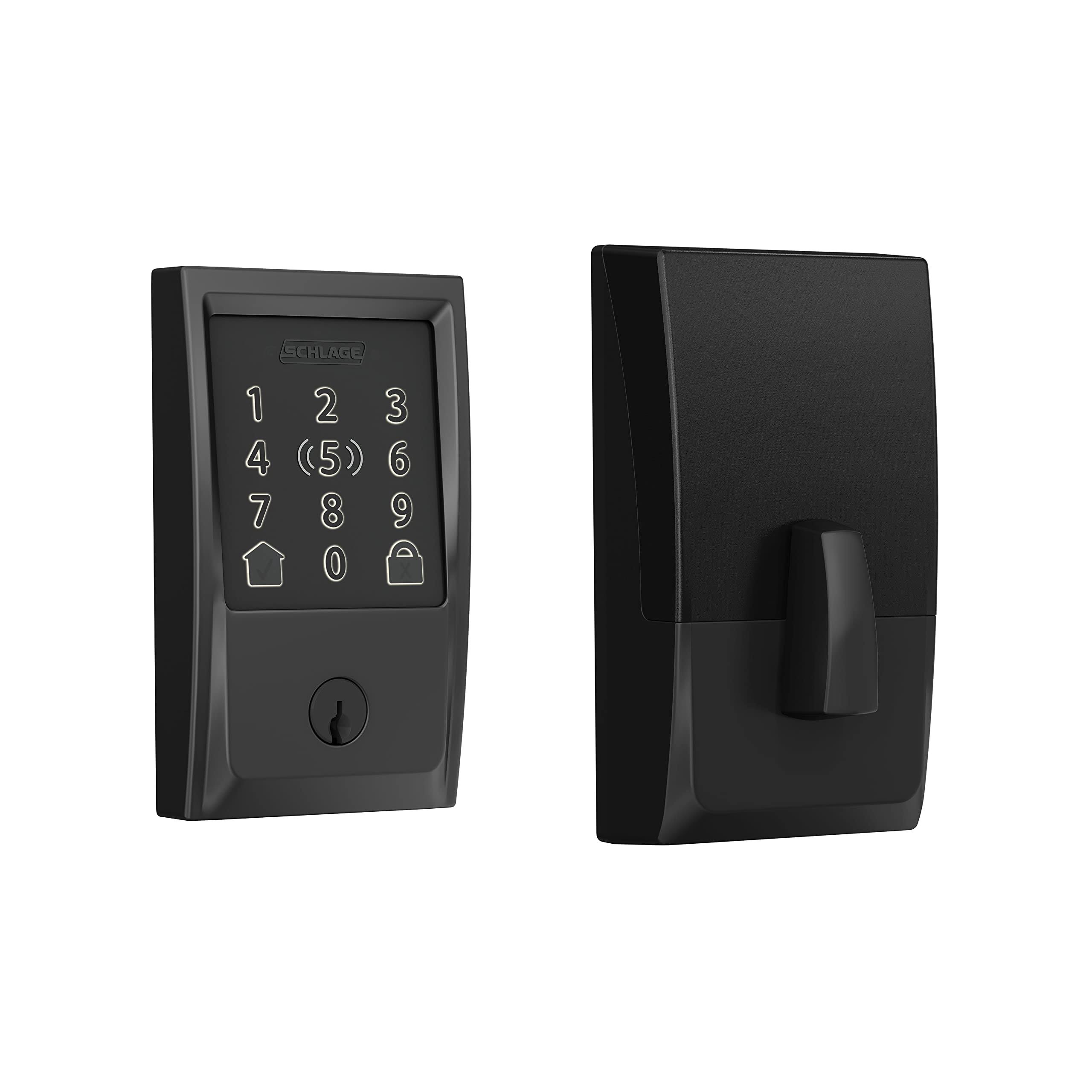 Schlage Century Matte Black Electronic Encode Plus Smart WiFi Deadbolt