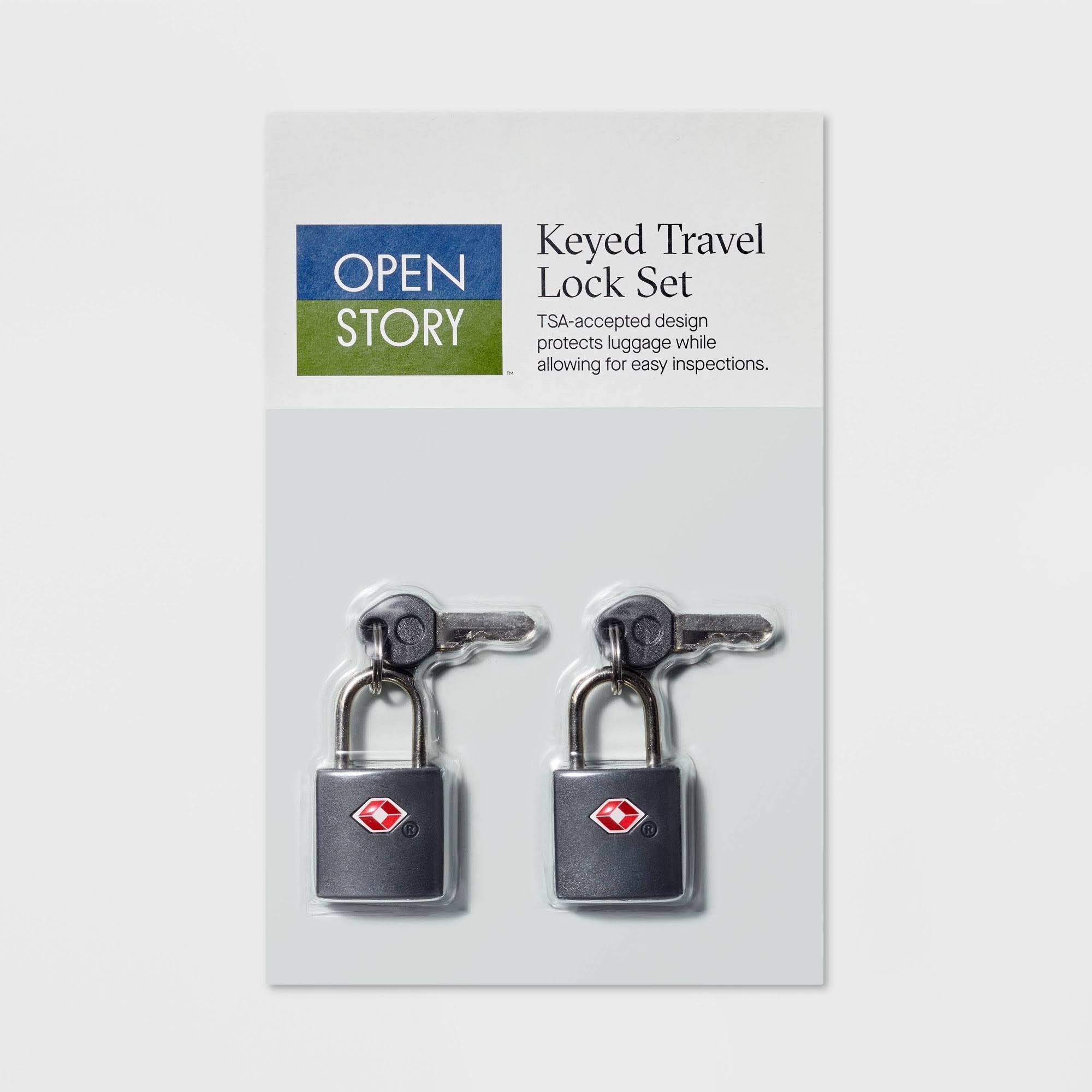 2pk Key Luggage Lock Gray- Open Story