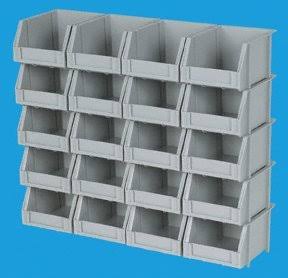 MIC4HFT 20 Bin Rail Mount Stackable Parts Storage