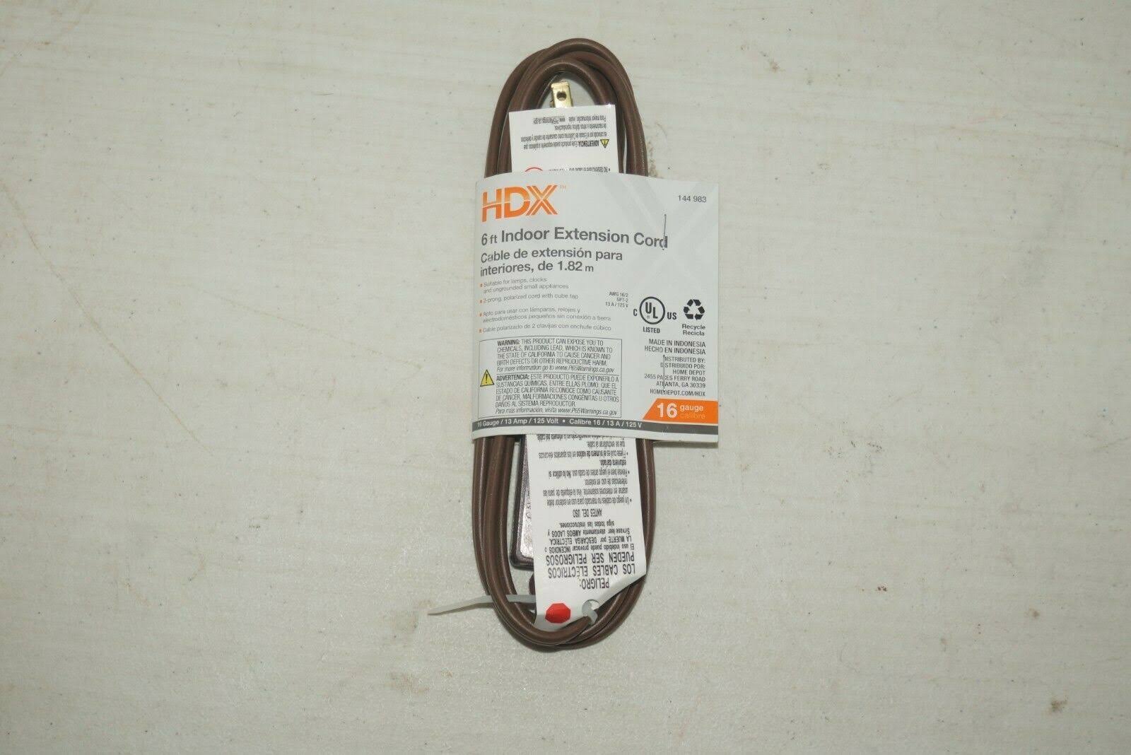 HDX 6 ft. Indoor Extension Cord- Green 16 Gauge Triple Tap Cube Polarized Plug