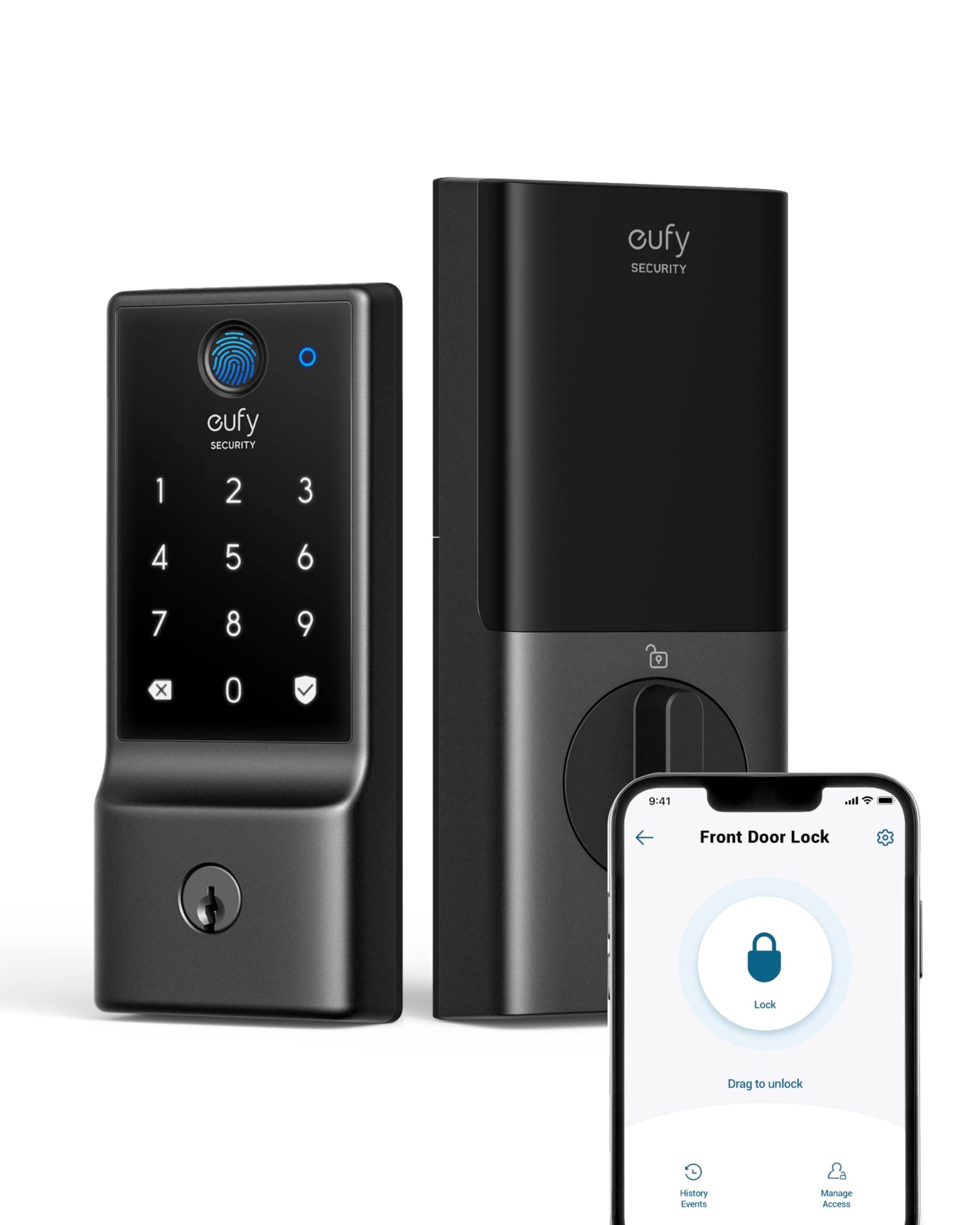 Eufy Security Smart Lock C220, Fingerprint Keyless Entry Door Lock, Wi-Fi, App
