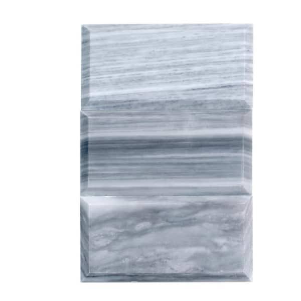 Apollo Tile Gray 3-In. x 6-In. Beveled Polished Marble Subway Tile (5 Sq ft/case)- Grey
