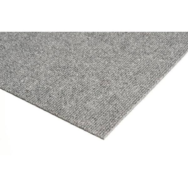 TrafficMaster Elevations Sky Grey 6 ft. SD Polyester Ribbed Texture Indoor/Outdoor Needlepunch Carpet