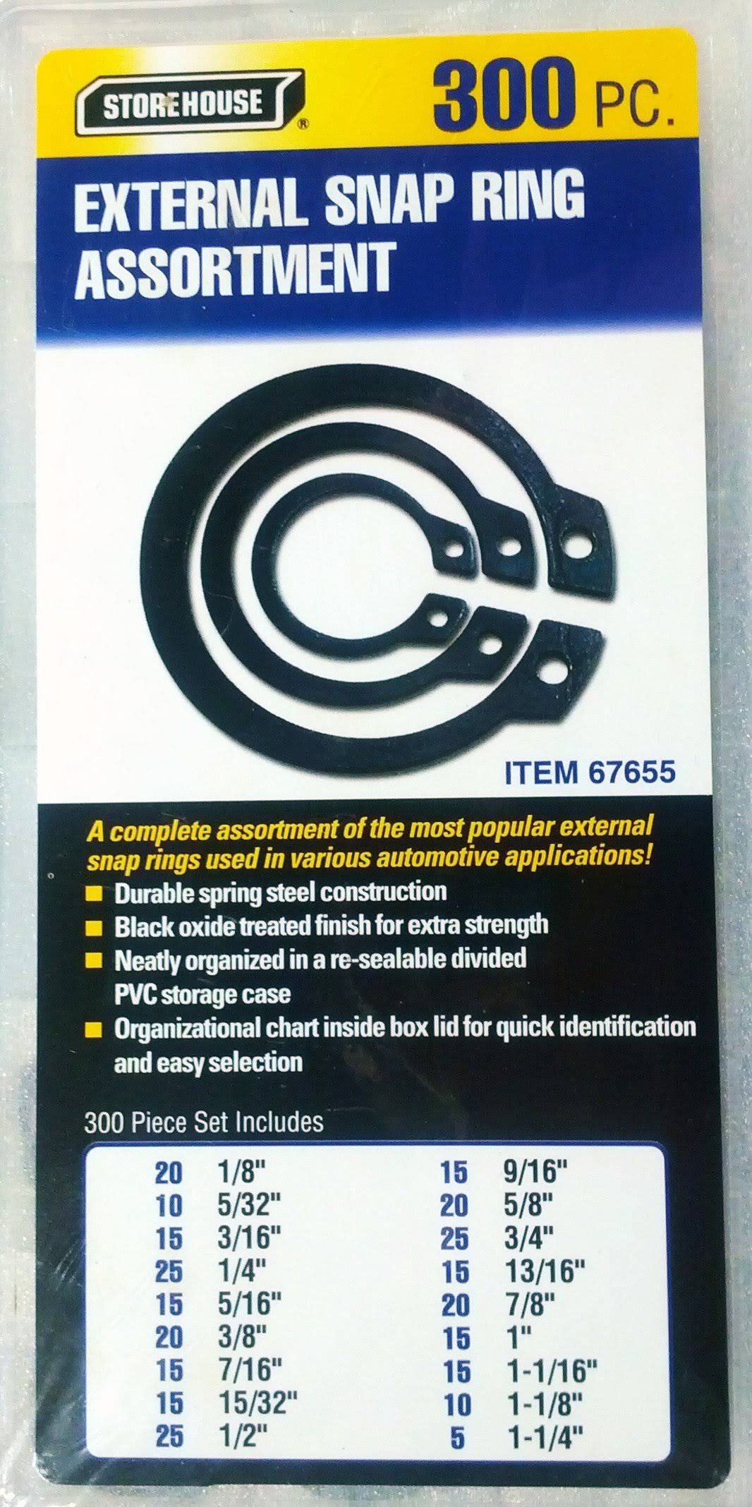 Storehouse 300 Piece External Retaining Ring Assortment