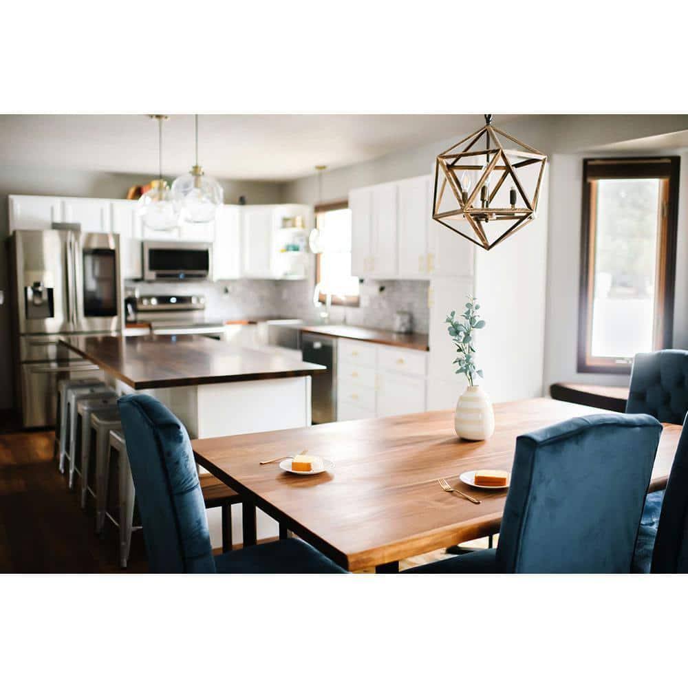 Hardwood Reflections 8 ft. L x 25 in. D Unfinished Saman Solid Wood Butcher Block Countertop with Live Edge