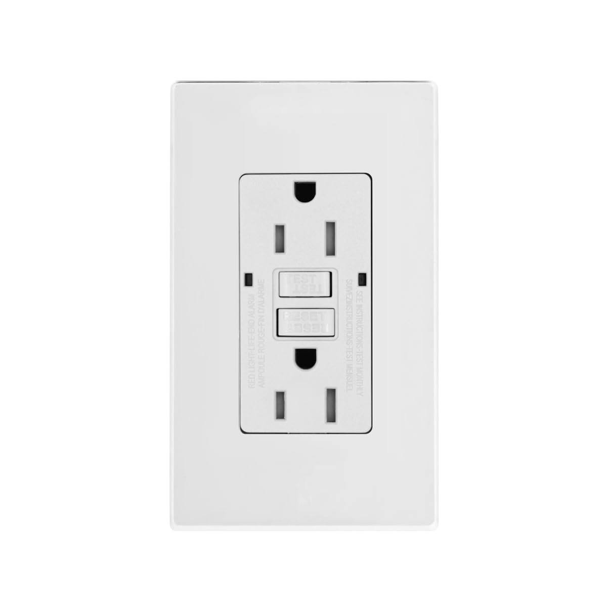 GFCI Outlet Tamper Resistant Receptacle with LED Indicator, 15 Amp 125 Volt Screwless Wallplate Included ETL Listed Micmi (15A 1pack)