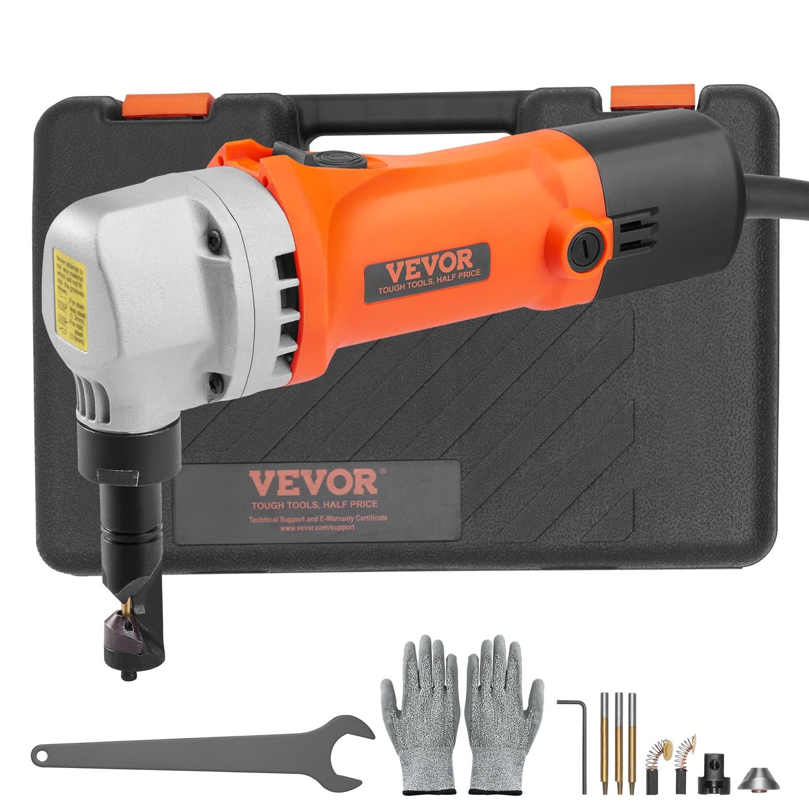 VEVOR Sheet Metal Nibbler 550W Powerful 2200 RPM High Speed 360 Degree Rotation Electric Nibbler Metal Cutter Straight Curve and Circle Cutting for