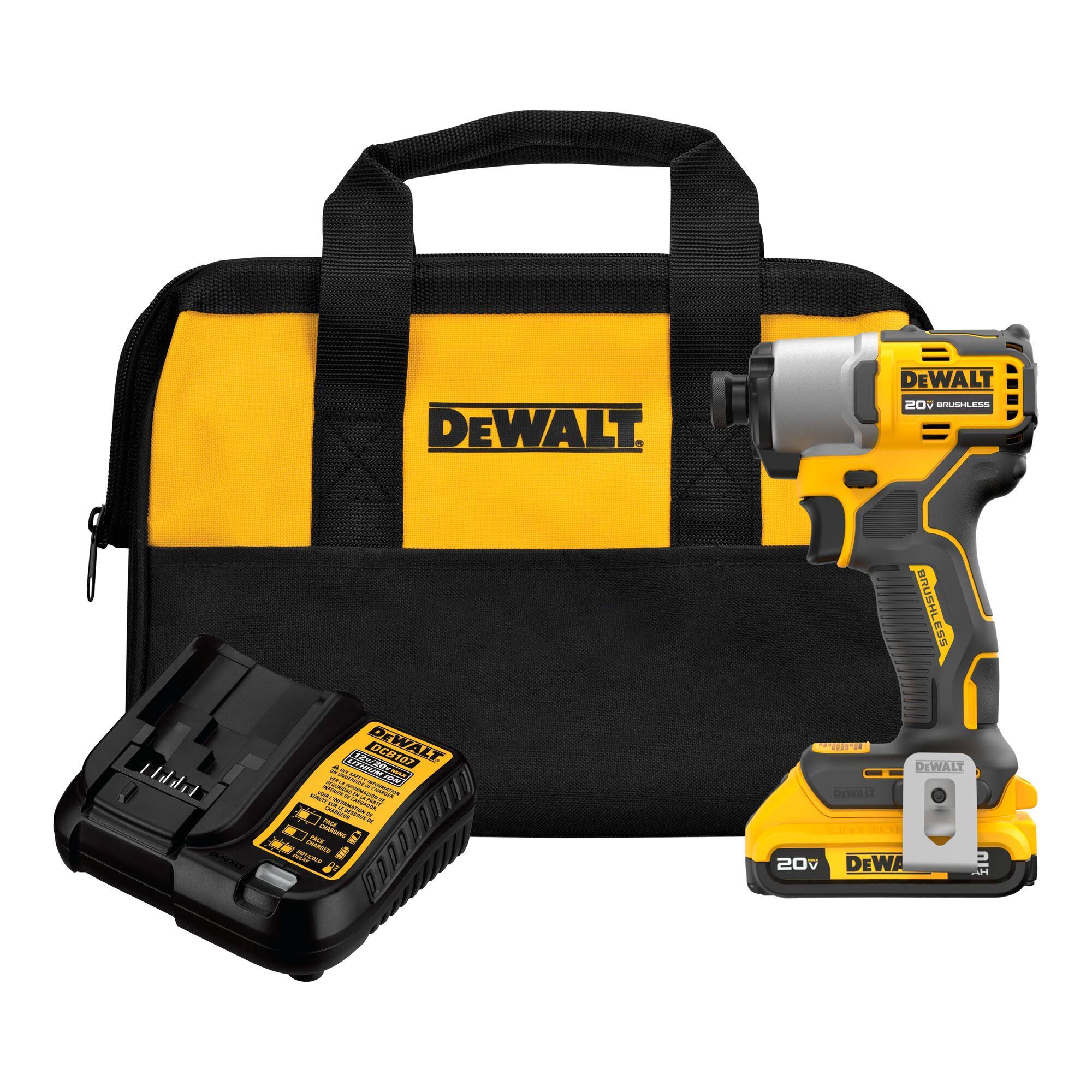 DeWalt 20V Max Brushless Cordless 1/4 in Impact Driver Kit- DCF840D1