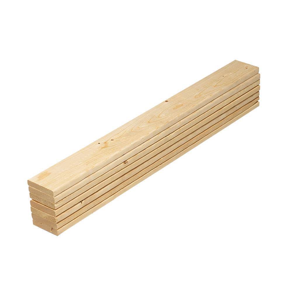 1 in. x 4 in. x 3.25 ft. Pine Twin Bed Slat Board (7-Pack) 231573