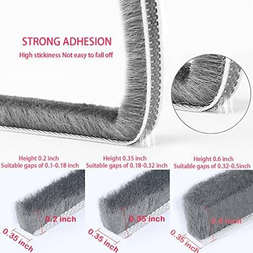 Abtoff Weather Stripping Door Window Seal Strip 33 ft, Selfadhesive Strong Adhesion, Soundproofing, Draft Blocker, Dustproof, Suitable for Doors and