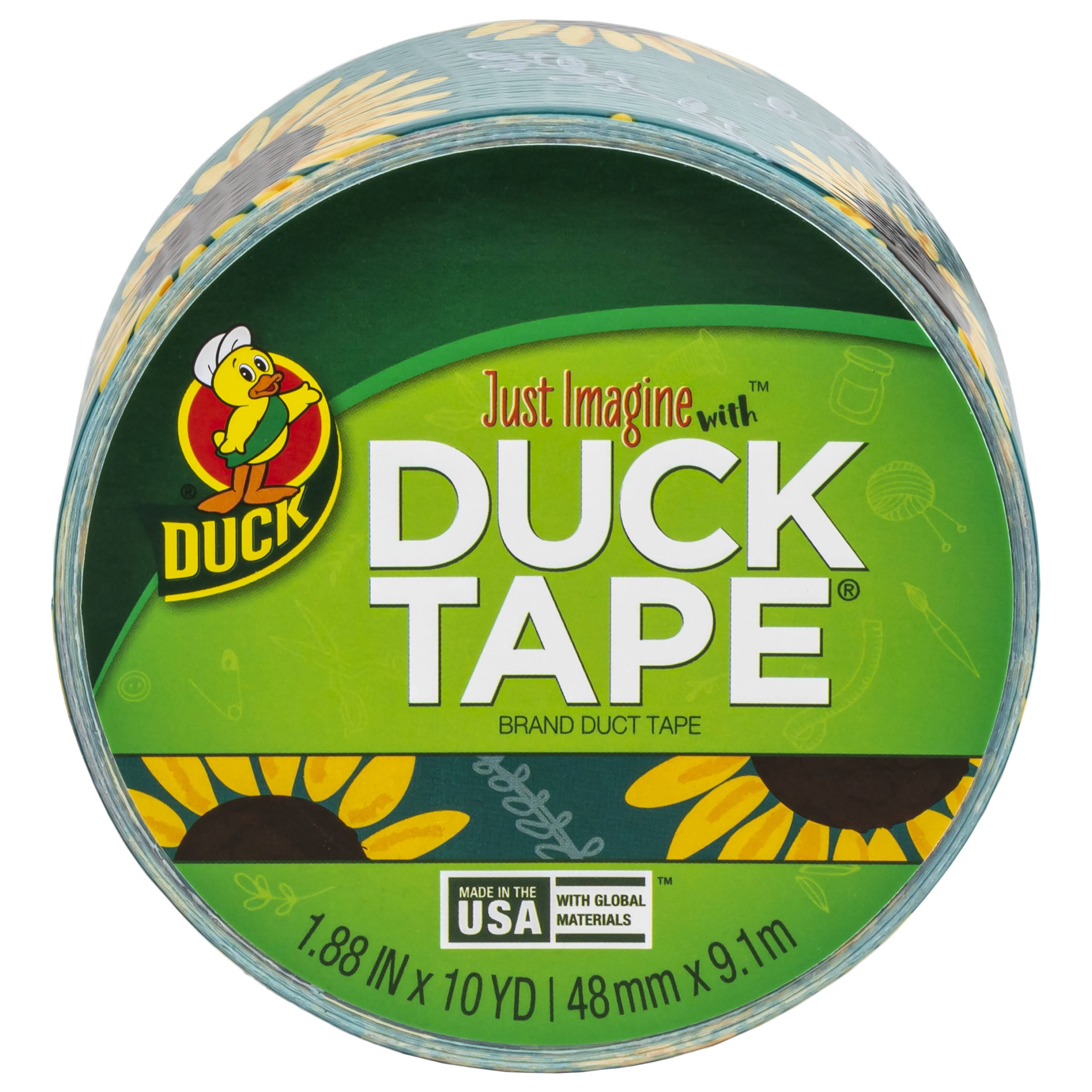 Duck Brand Printed Duct Tape, Sunflowers, 1.88 Inches x 10 yds