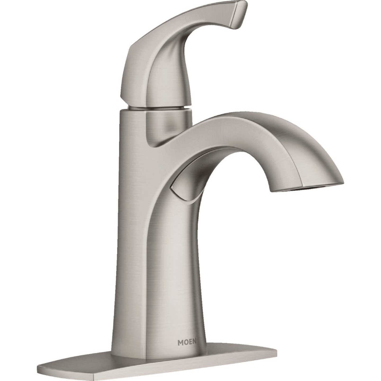 Moen Lindor Brushed Nickel Single Handle Bathroom Faucet 4 in.