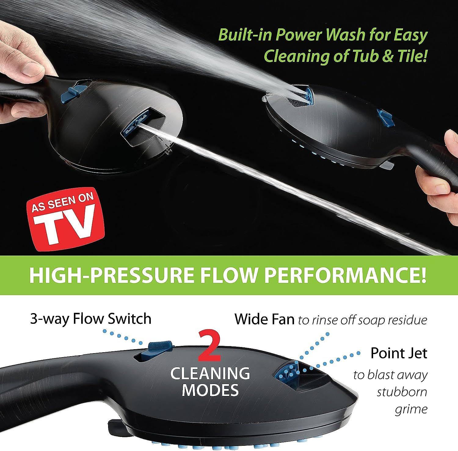 AquaCare As-seen-on-tv High Pressure 4.3 inch Rain Shower Head, Matte Black 1898