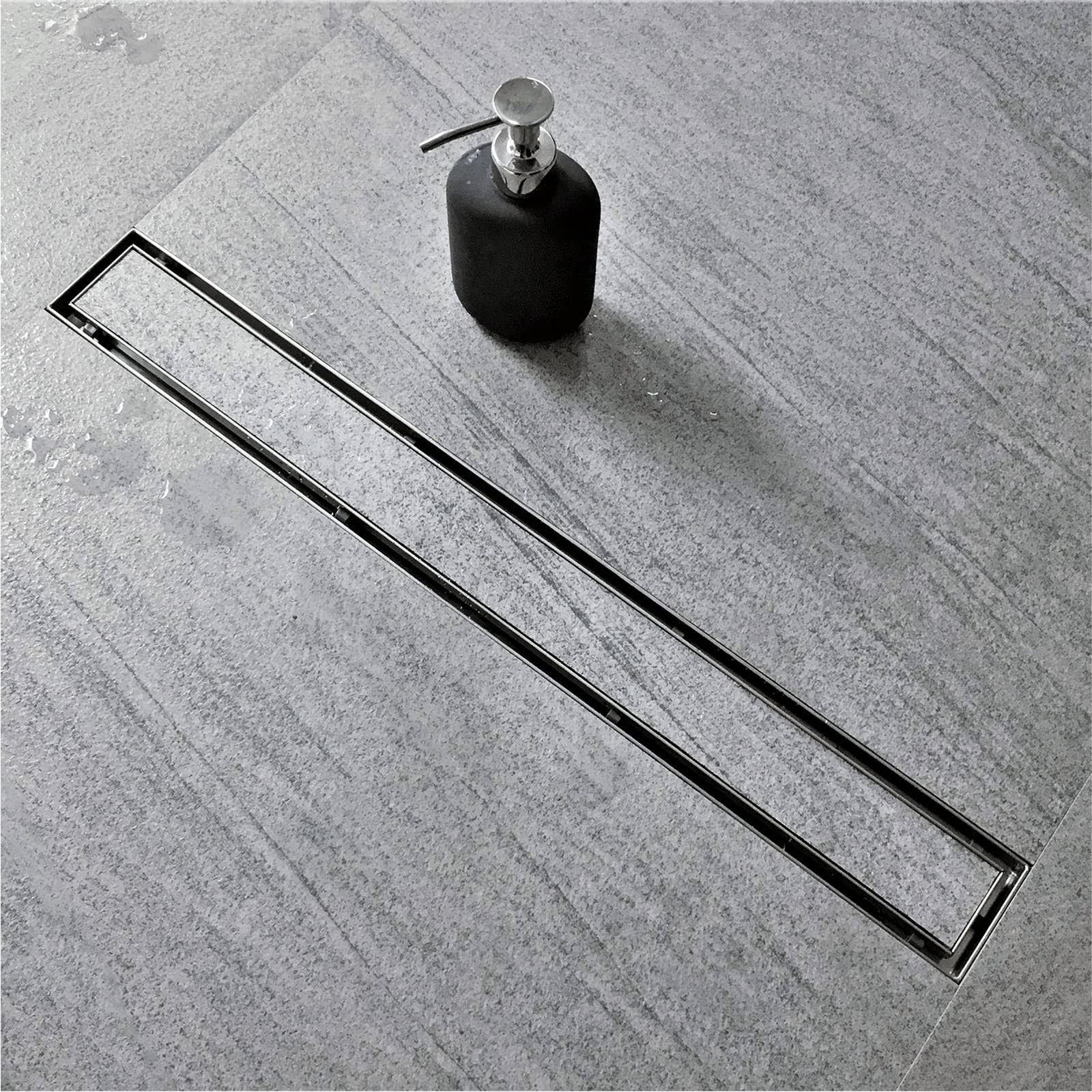 Neodrain 36-Inch Linear Shower Drain with Tile Insert Grate Professional Brushed 304 Stainless Steel Rectangle Shower Floor Drai