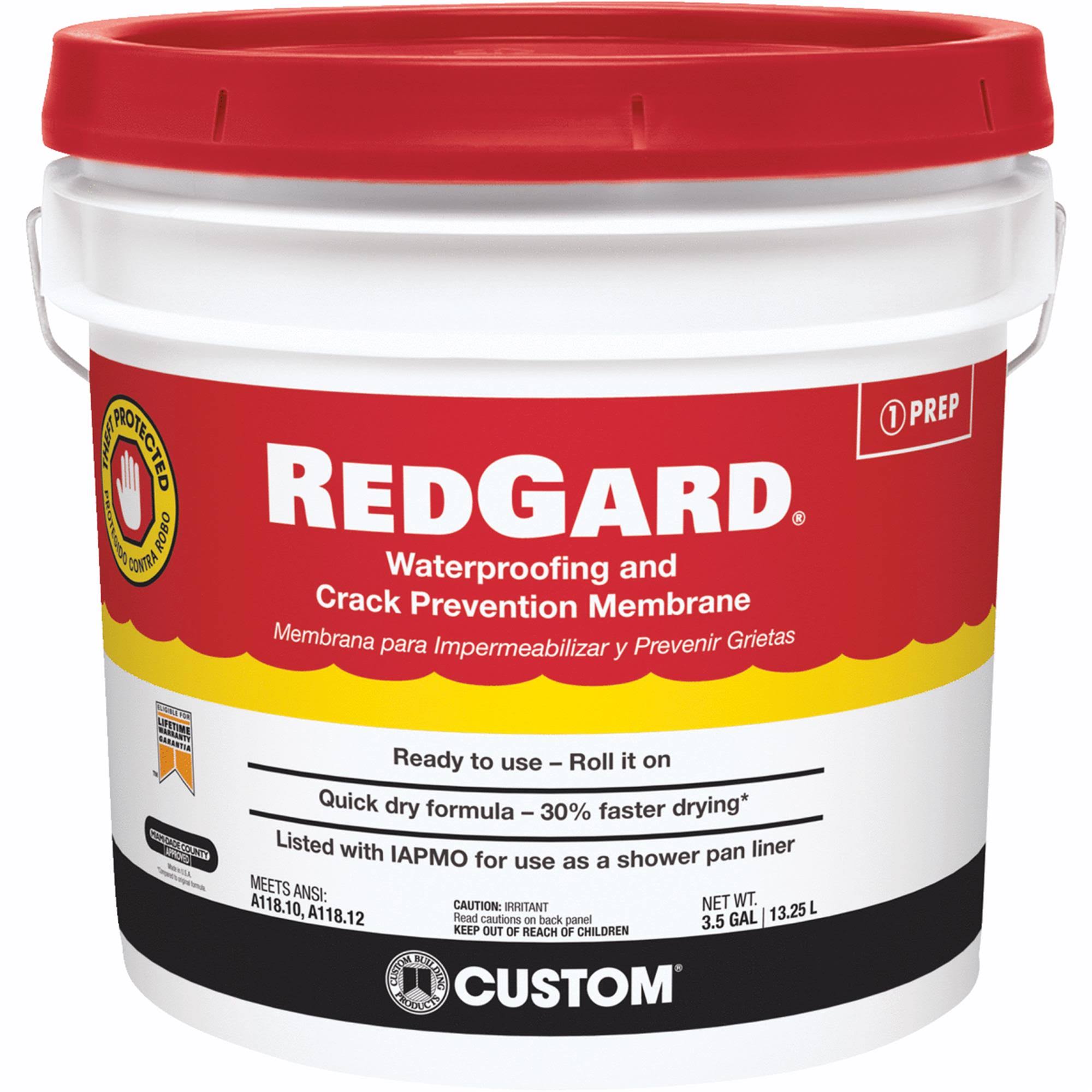Custom Building Products Lqwaf3 Redgard Waterproofing & Crack Prevention, 3.5 Gallon