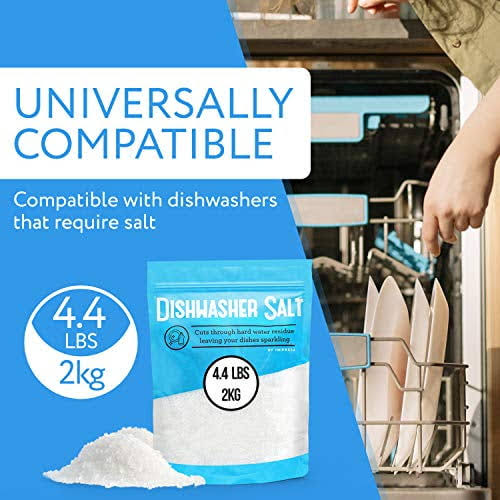 4.4 lb Dishwasher Salt- Water Softener Salt- Compatible with Bosch, Miele, Whirlpool, Thermador and More (2 kg)