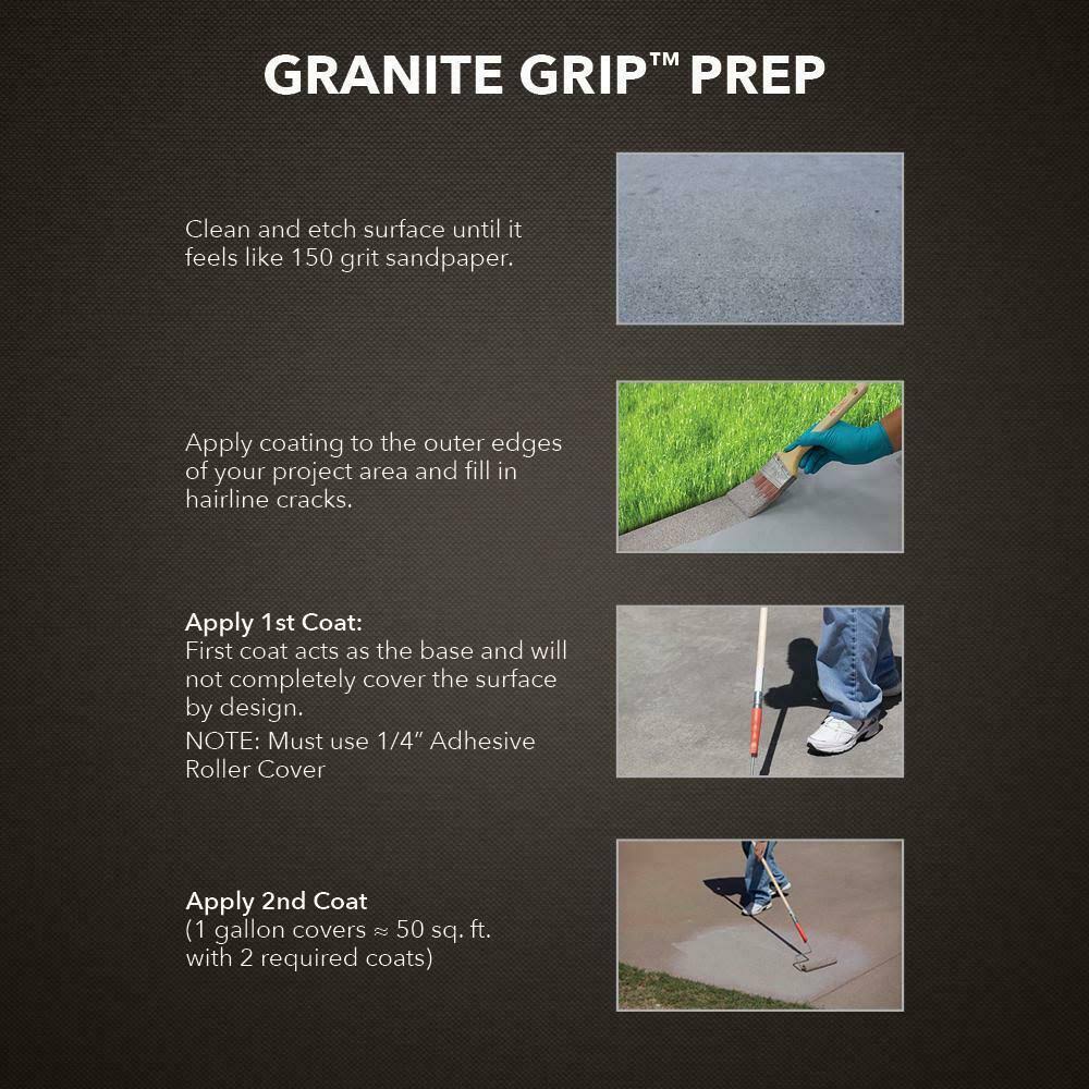 1gal Gray Granite Grip Decorative Interior/Exterior Concrete Floor Coating Paint