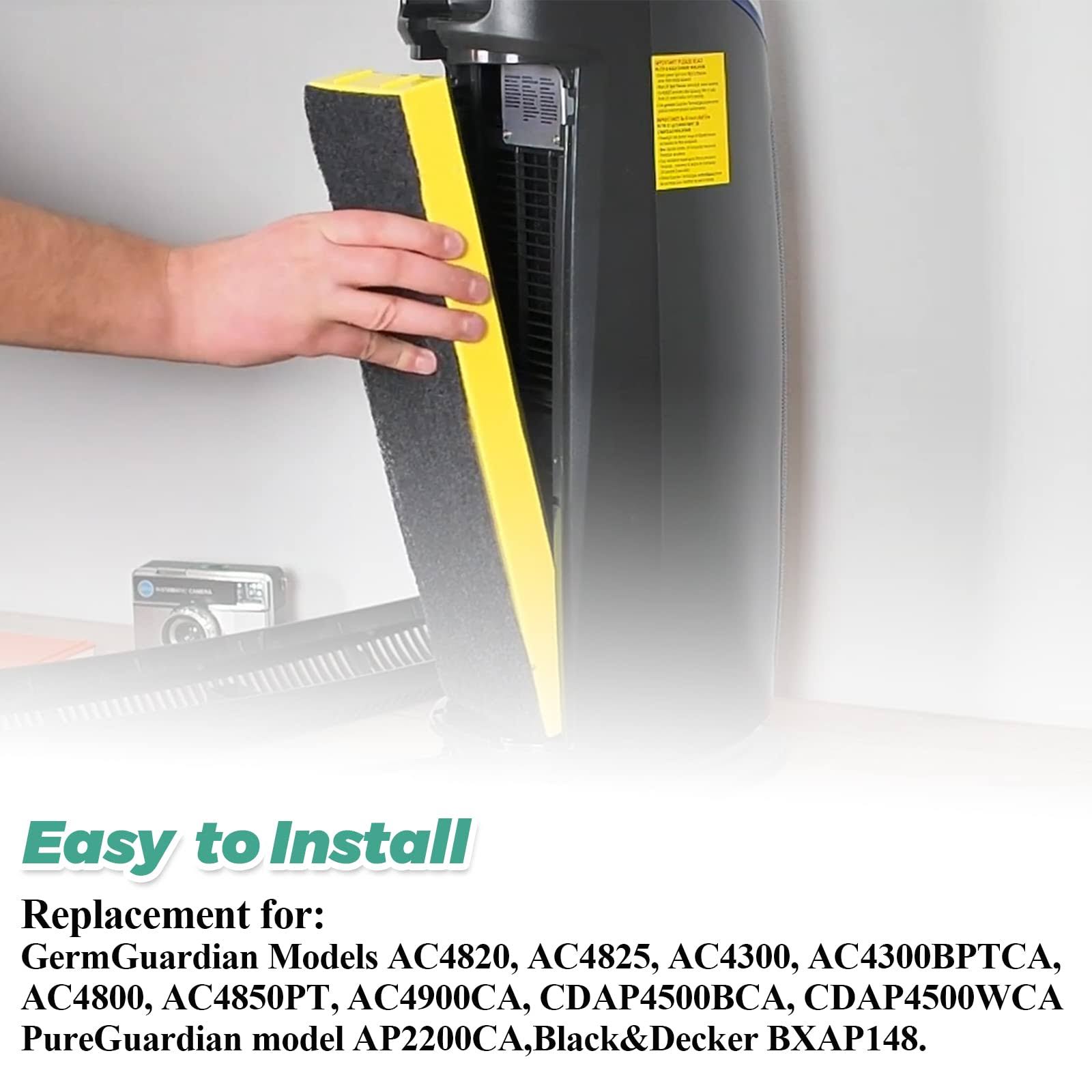 Techecook FLT4825 Filter B Replacement- Compatible with Guardian Air Purifier AC4825 AC4825E AC4300 AC4800 AC4900 Ac4850-2 x HEPA Filters, 8 x Activa