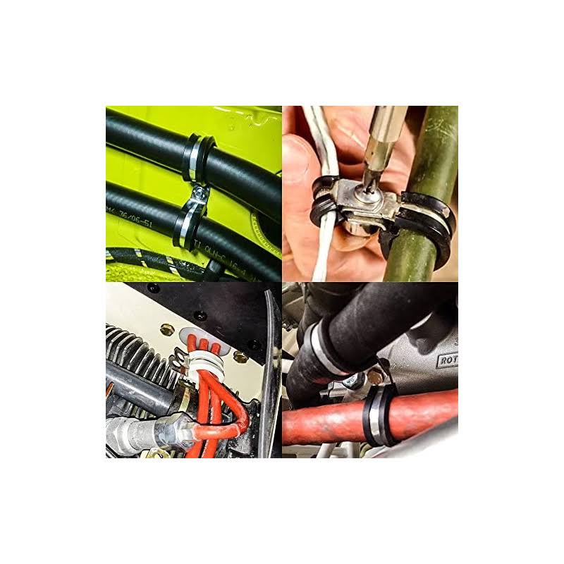 Lokman 20 Pack 3/4 inch Stainless Steel Cable Clamp, Rubber Cushioned Insulated Clamp, Metal Clamp, Tube Holder for Tube, Pipe or Wire Cord
