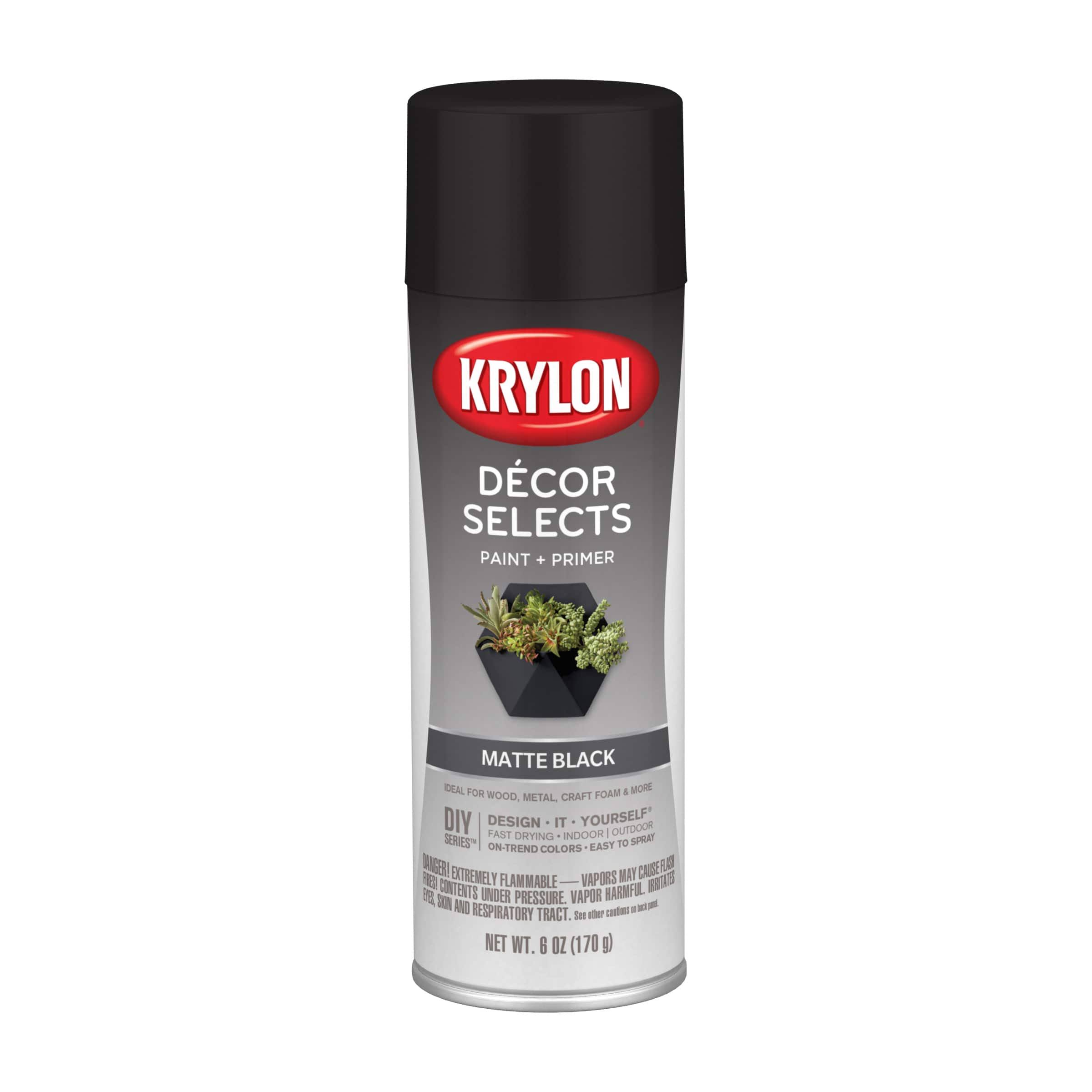 Krylon Decor SELECTS Paint & Primer- Matte- Black 6 oz.