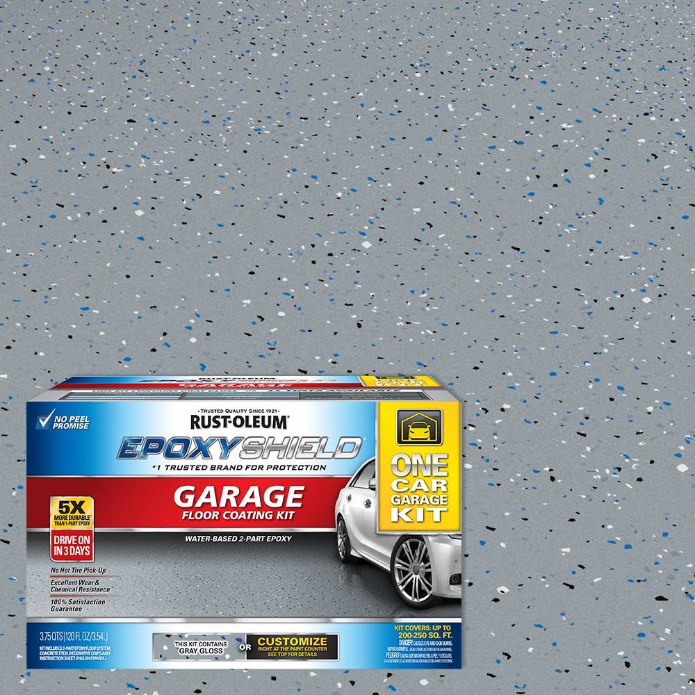 Rust-Oleum Epoxyshield 2-Part Gray Gloss Garage Floor Epoxy Kit 317236