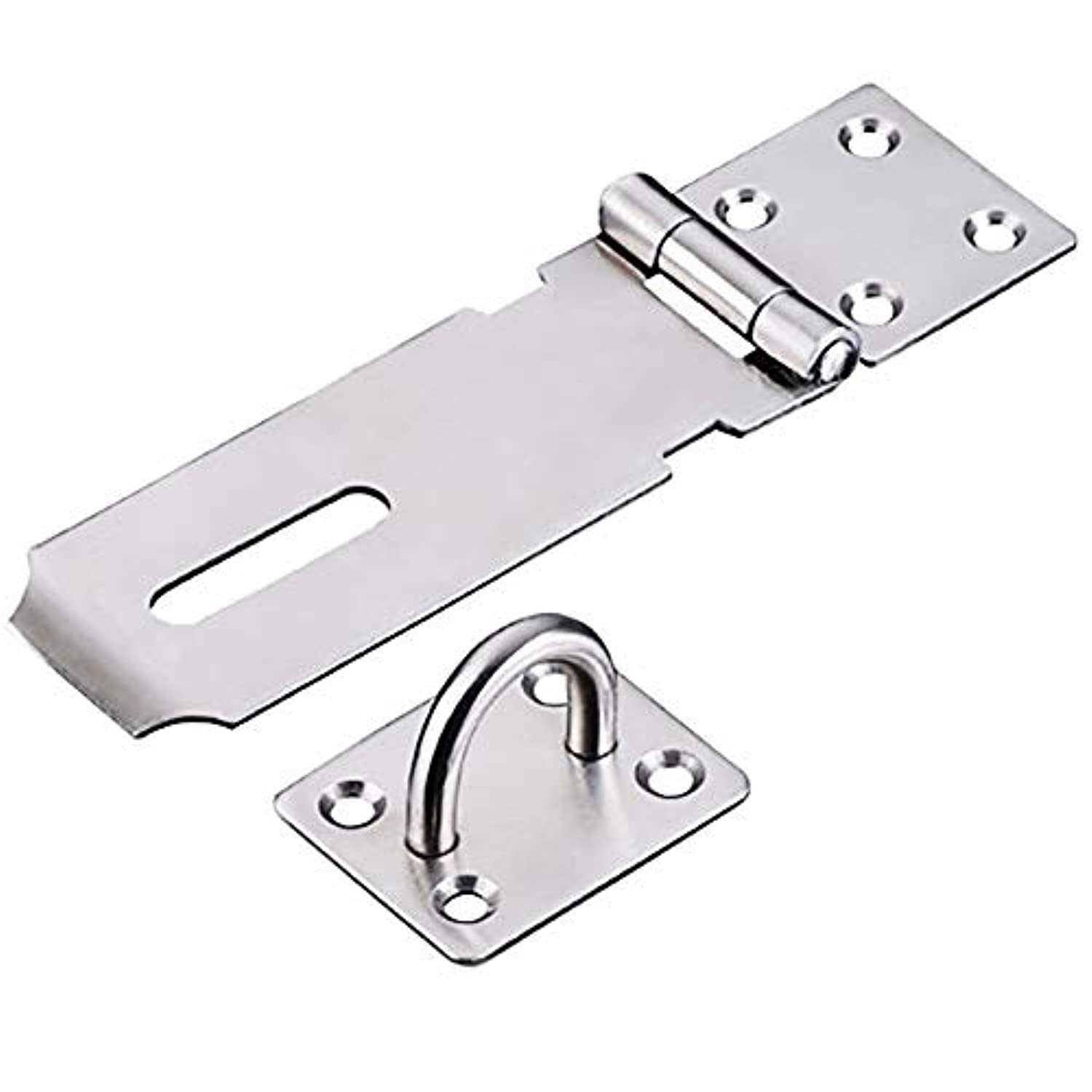 Stainless Steel Padlock Hasp, Tiberham Heavy Duty Hasp and Staple with Screws, Door Clasp Gate Lock Shed Latch Padlock Staple for Door Window Cabinet