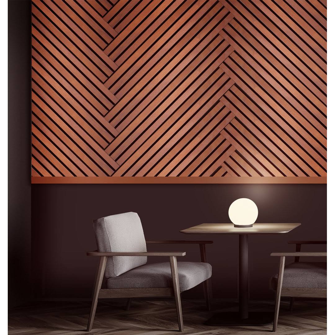 Peel & Stick Acoustic Wall Panels Encore Mahogany