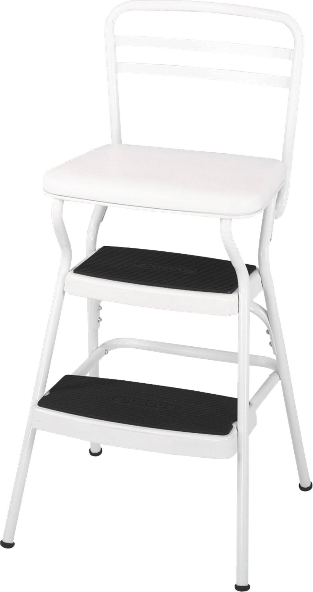 Cosco Retro Counter Lift Up Chair / Step Stool White