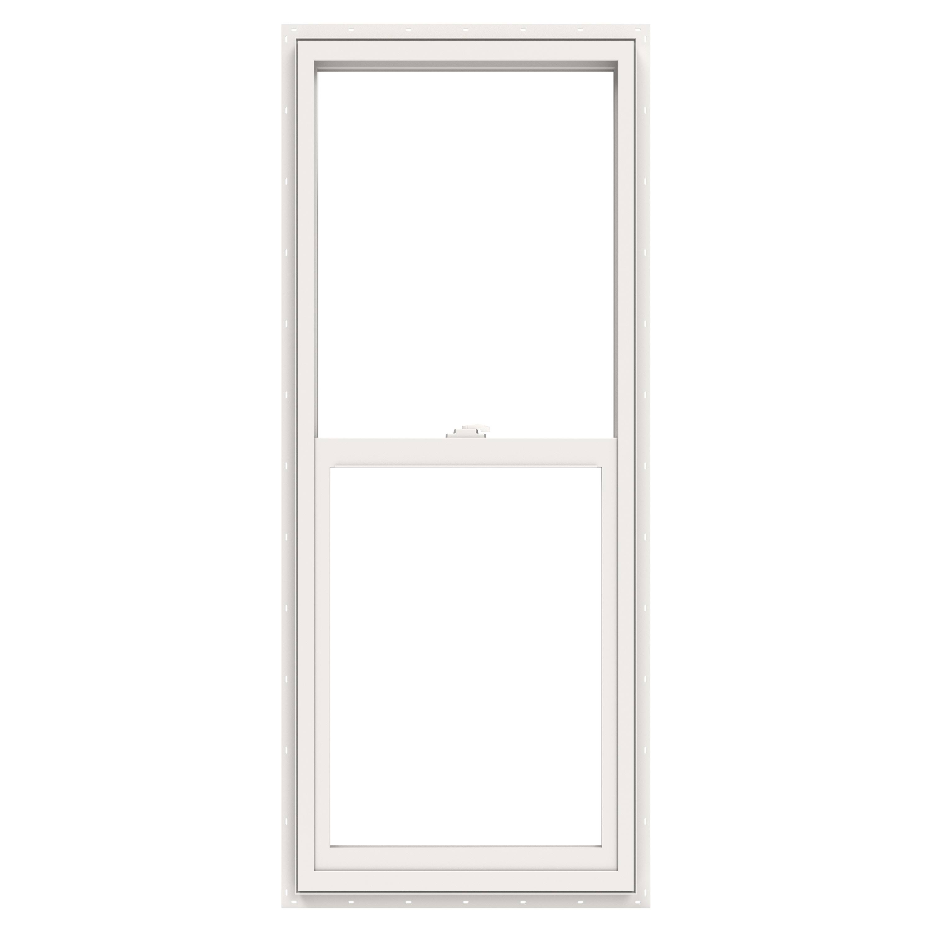 JELD-WEN V2500 Vinyl Double Pane Double Strength Single Hung Window (Rough Opening: 24-in x 60-in; Actual: 23.5-in x 59.5-in) in White