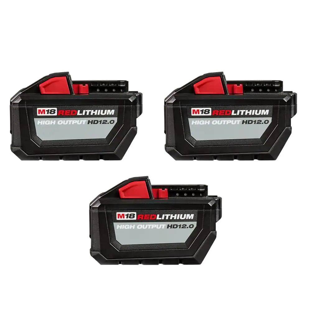 Milwaukee M18 18-Volt Lithium-Ion High Output 12.0Ah Battery Pack (3-Battery)