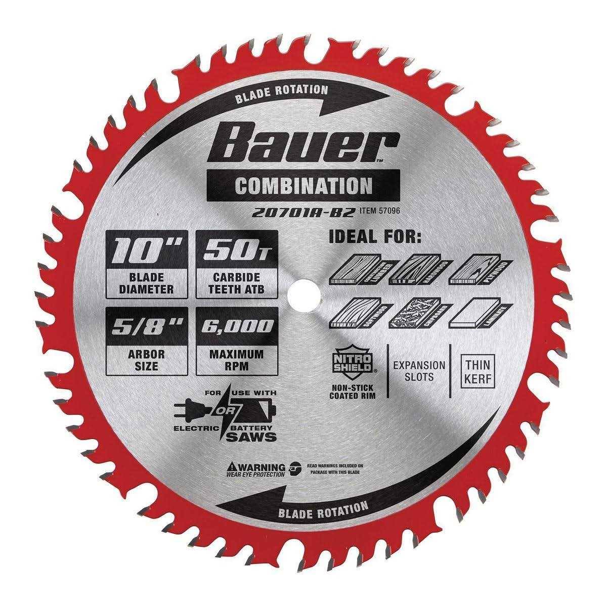 Bauer 10 in., 50T Combination Circular Saw Blade 57096
