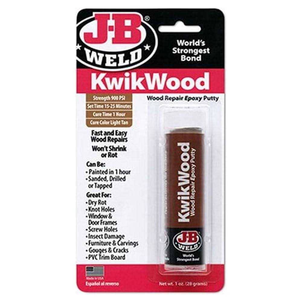 J-B Weld 8257 KwikWood Wood Repair Epoxy Putty Stick- 1 oz.