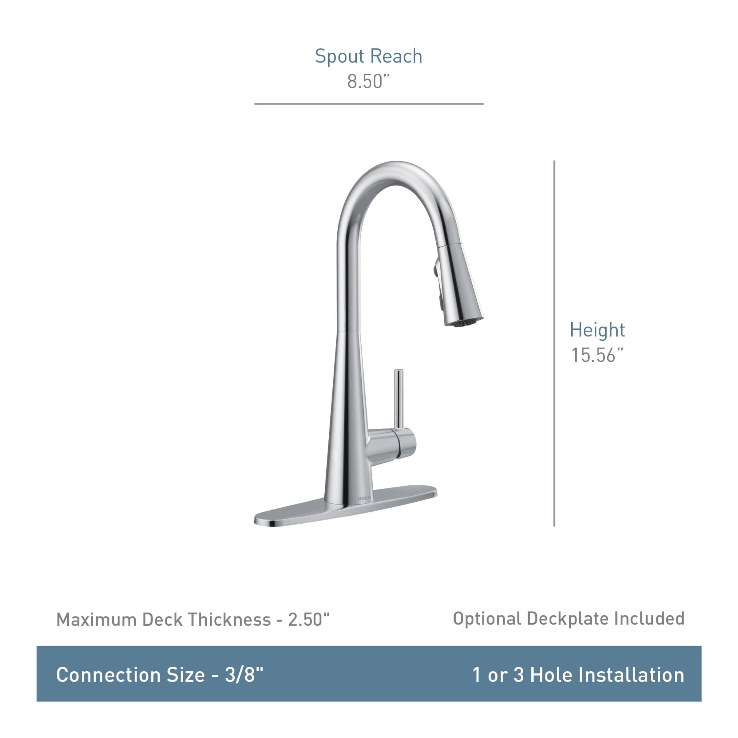 Moen 7864 Sleek One Handle Pulldown Kitchen Faucet, Silver