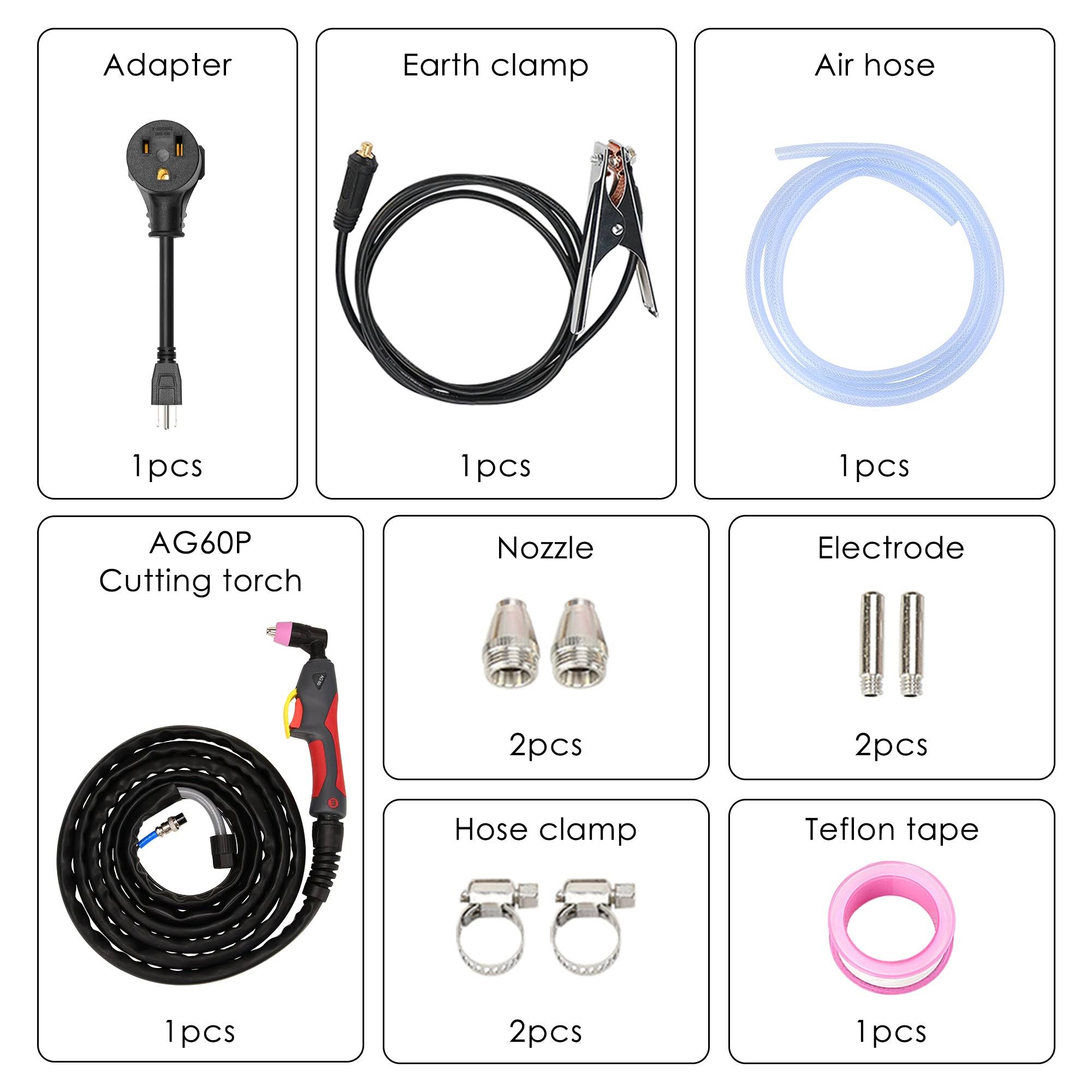 bestarc Plasma Cutter, BTC500 5th Generation 50Amps Plasma with LCD Large Screen Display Dual Voltage 110/220V, Plasma Cutting Machine with 220V