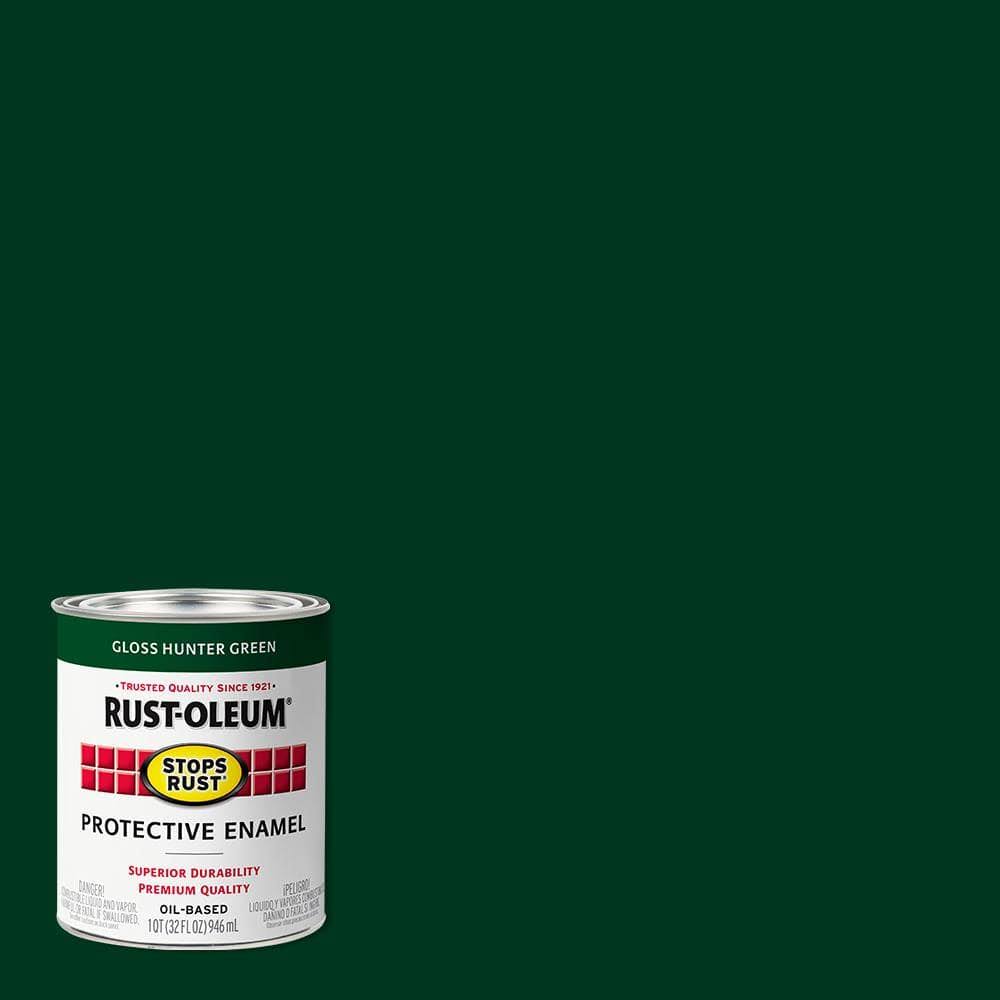 Rust-Oleum Stops Rust Protective Enamel Paint Gloss Hunter Green 1 qt 353576
