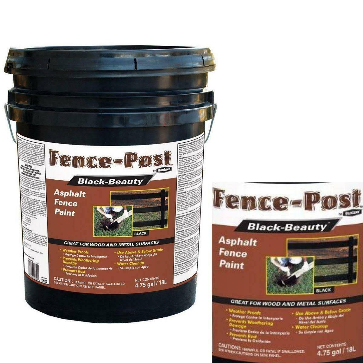Gardner Gloss Black Asphalt Fence Paint 5 Gal