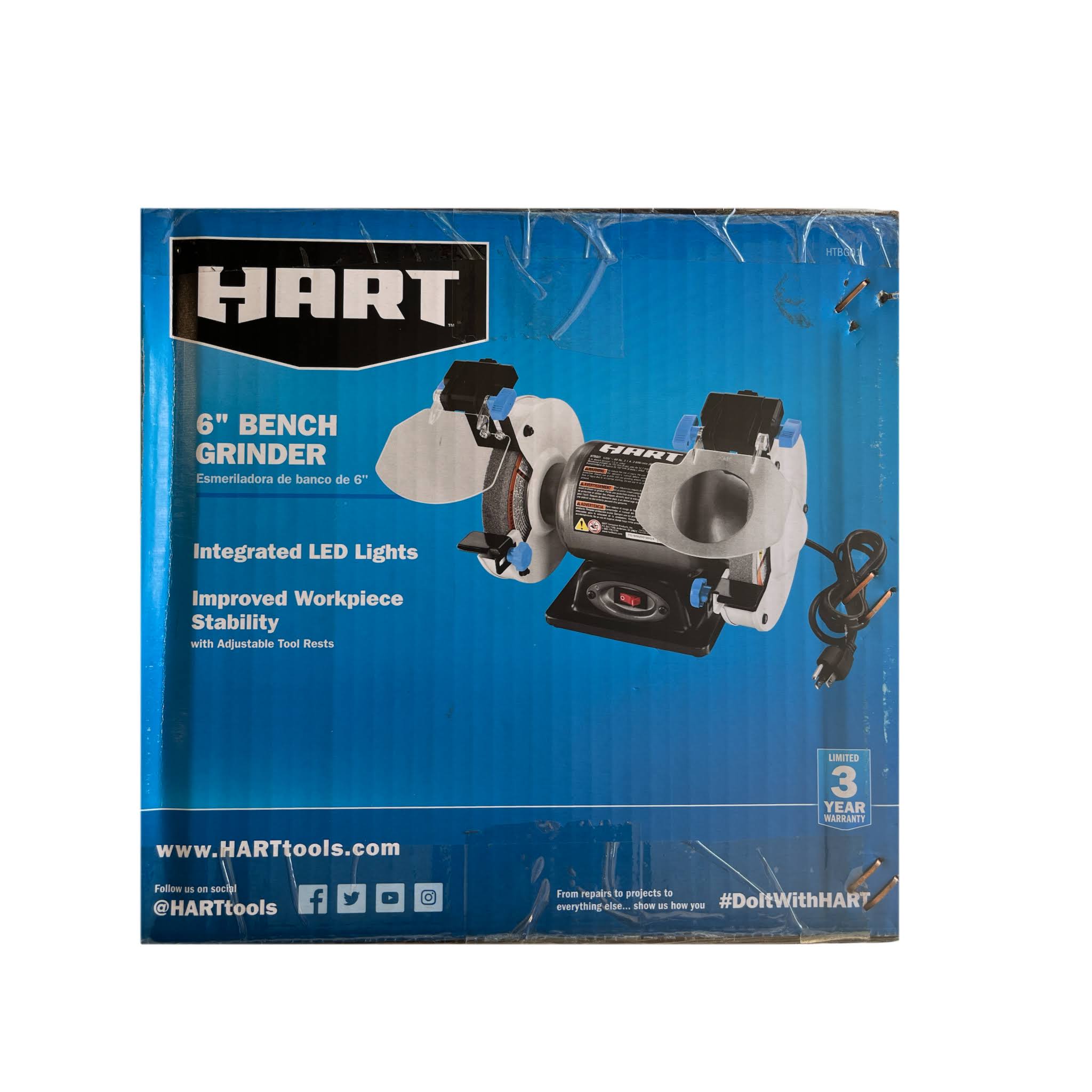 Hart HTBG01 6-Inch 2.1 Amp Bench Grinder
