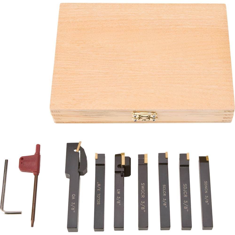 Grizzly T10293- 7 Piece Indexable Carbide Set 3/8