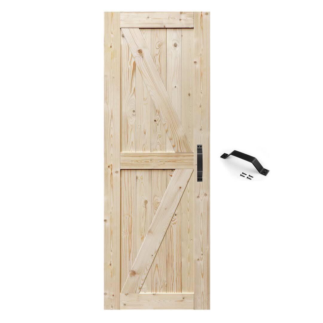 Paneled Solid Wood Barn Door S&Z TOPHAND Size: 28