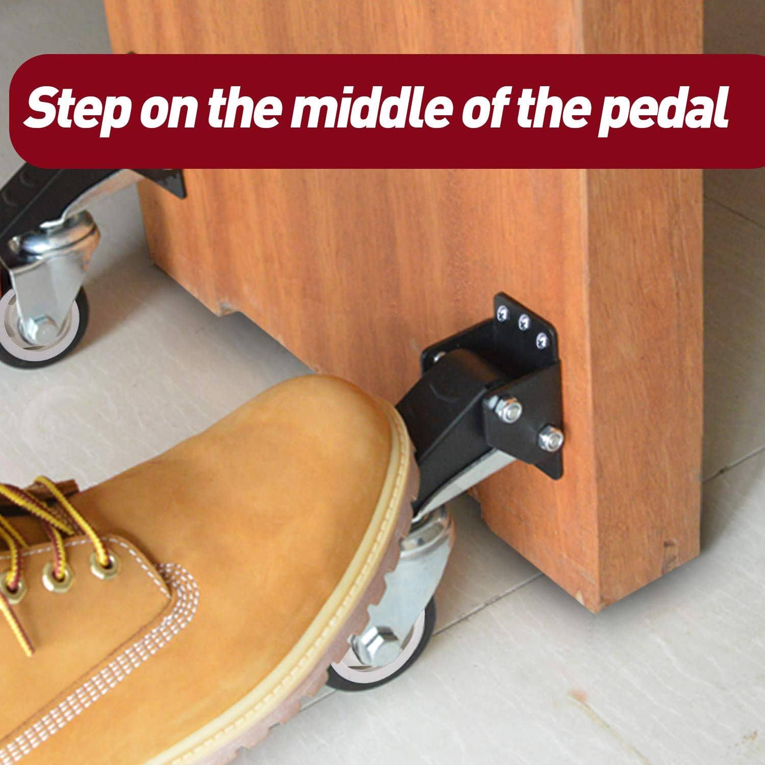 SPACEKEEPER Workbench Casters Kit 880 lbs- 3 inch Heavy Duty Retractable Caster