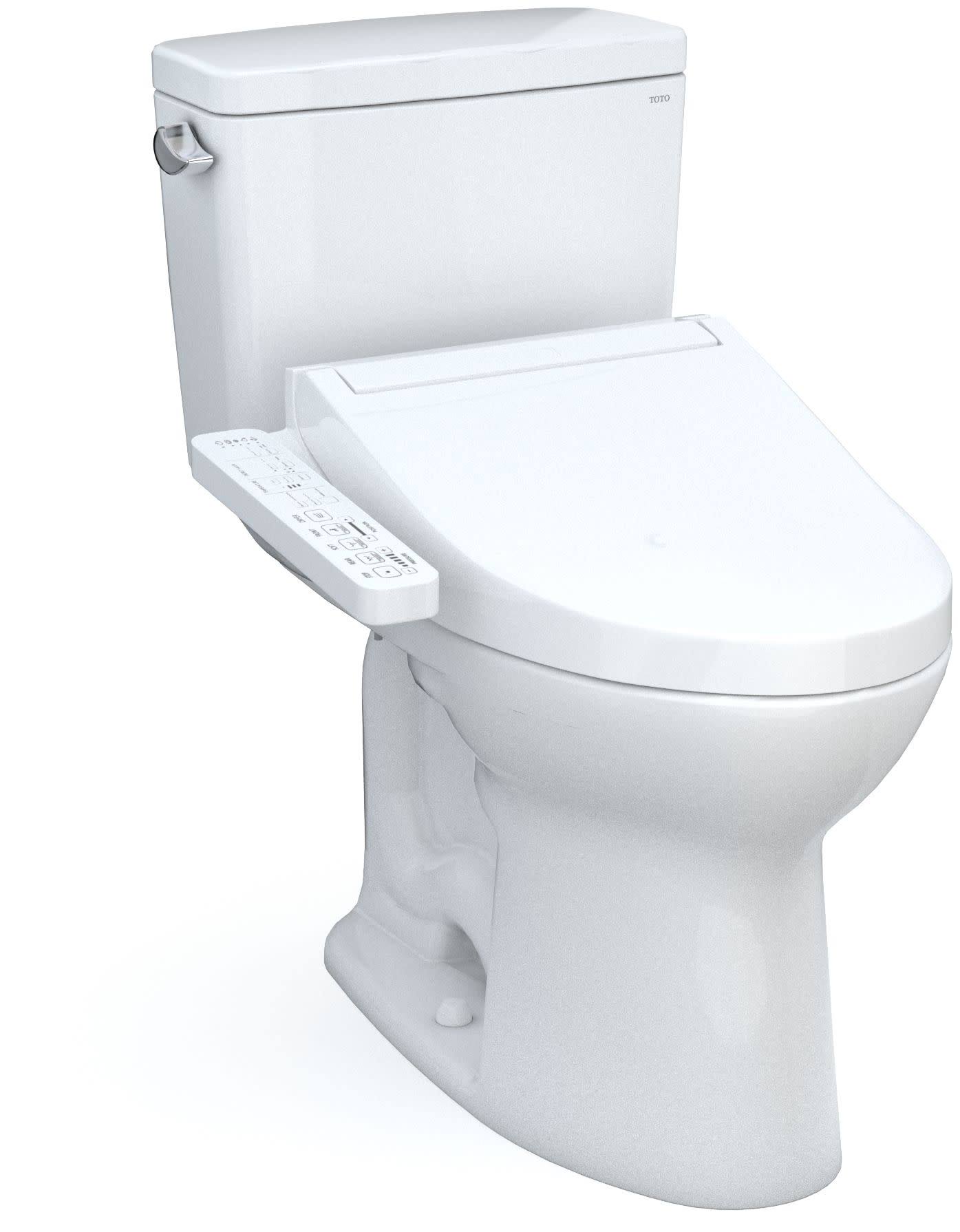 Toto MW7763074CSG#01 Drake Washlet+ Two-Piece Elongated 1.6 GPF Tornado Flush Toilet with C2 Bidet Seat , Cotton White