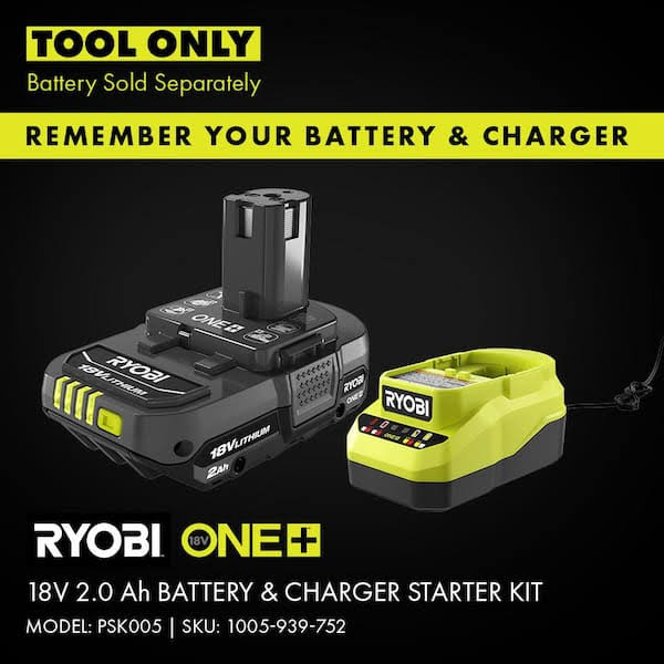 Ryobi One+ 18V Cordless 2-Tool Combo Kit with 7-1/4 in. Compound Miter Saw and Jig Saw (Tools Only)