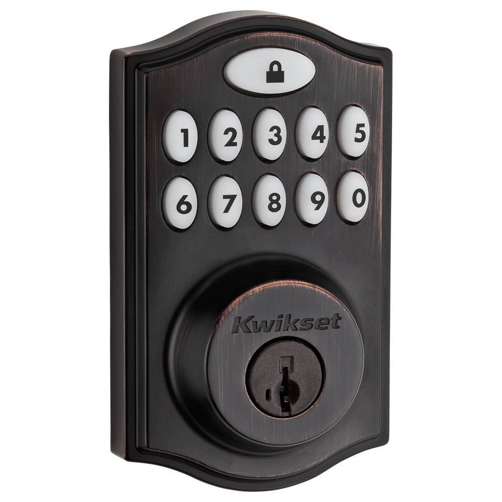 Kwikset SmartCode 914 Zigbee 3.0 Venetian Bronze Single Cylinder Electronic Deadbolt Featuring SmartKey Security