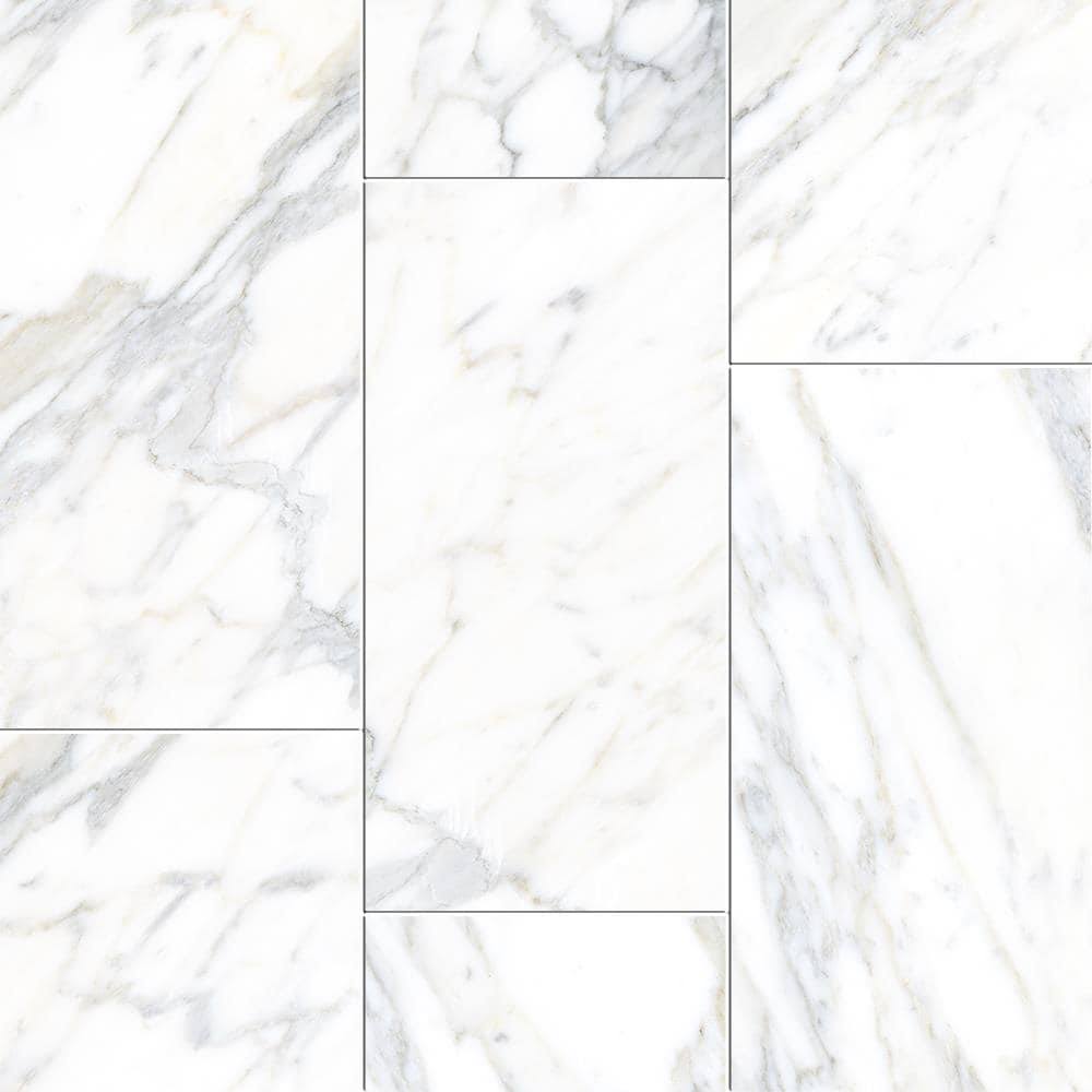 Allen + Roth Arabescato Gold Polished 12-in x 24-in Polished Porcelain Marble Look Floor and Wall Tile (1.92-sq. ft/ Piece)