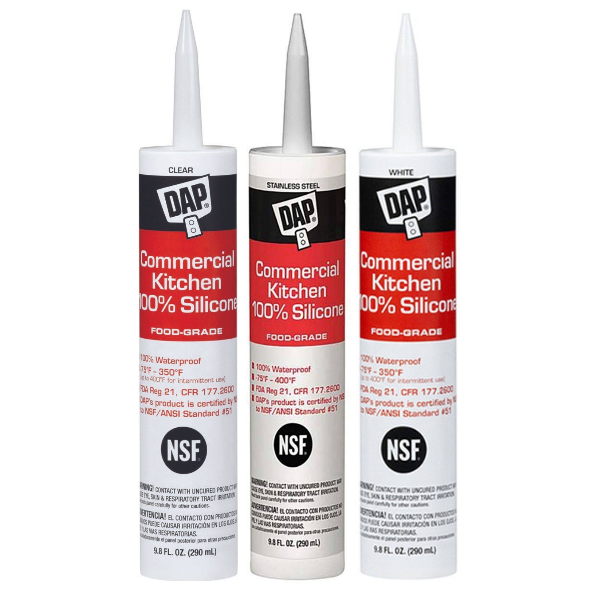 Dap Commercial 9.8 oz. White Kitchen Silicone Sealant Cartridge