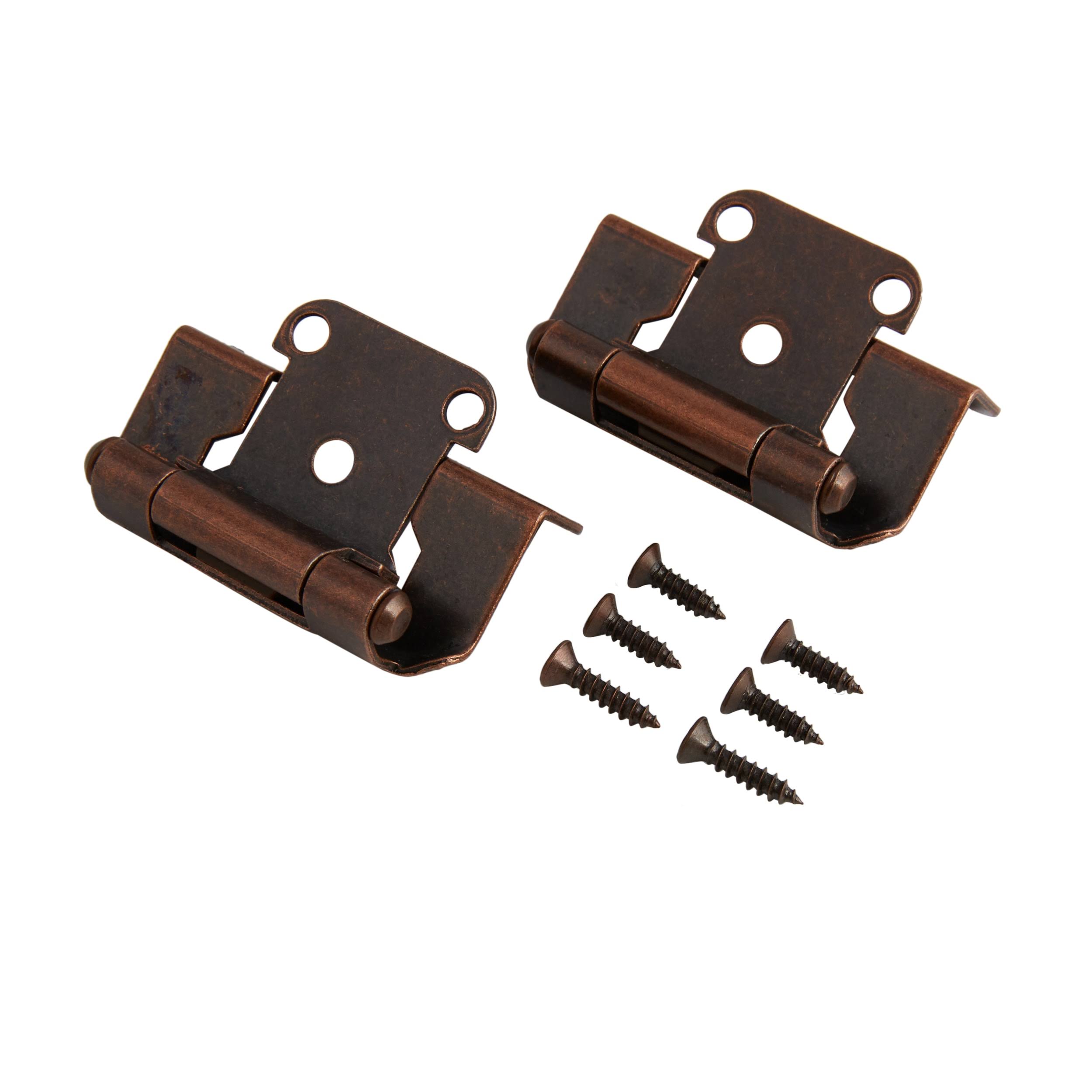 Style Selections 2-Pack 1/2-in Aged Bronze Self-Closing Flush Cabinet Hinge