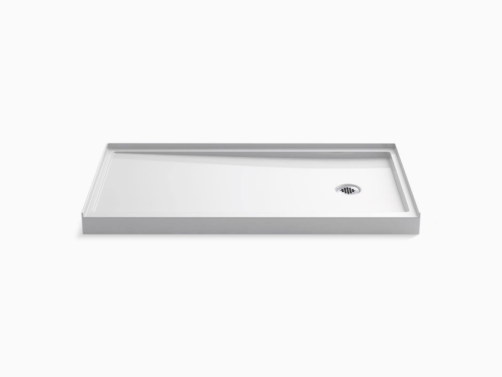 Kohler K-8458-0 Rely Acrylic Shower Base with Right Drain, White